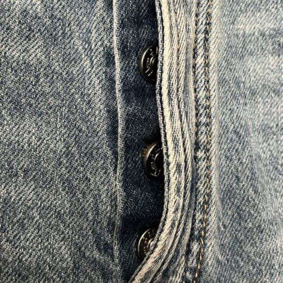 House of Harlow 1960 Super High Rise Straight Leg Jeans Split Hem Size 32 - Picture 4 of 7